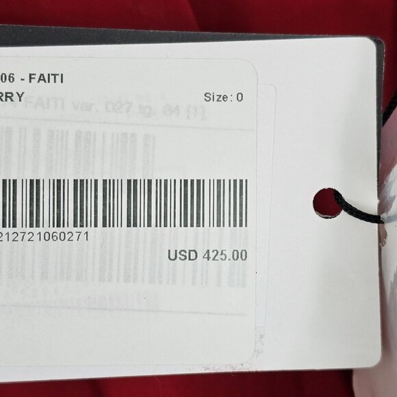 Weekend Max Mara Dress 0 Faiti Cherry Red Cotton A-Line Pockets Belt Zipper FLAW - Picture 16 of 16